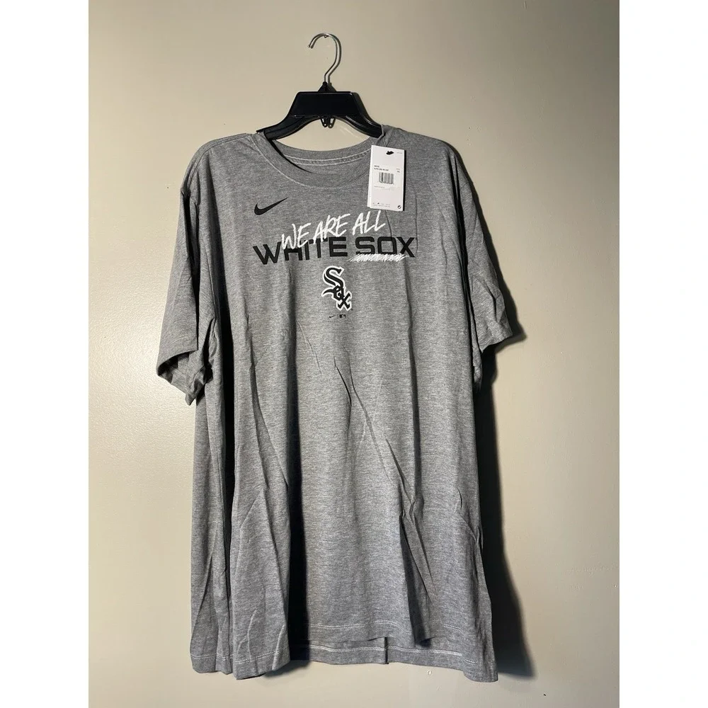 Nike Chicago White Sox Mens We Are All Tri-Blend T-Shirt Big & Tall Charcoal 3XL